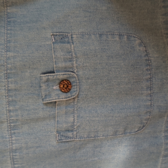 SOLD 💝3 FOR $30💝 J. JILL SOFT Long Sleeve Denim Button Down Shirt XL - Picture 4 of 6